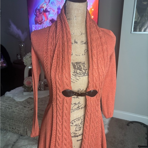 Women's Patty Boutik Rust Sweater with Cable Knit - Picture 4 of 9